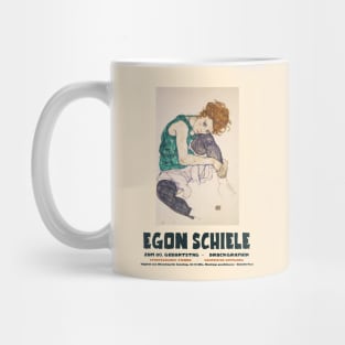 Egon Schiele - Exhibition Art Poster - Seated Woman with Bent Knee Mug